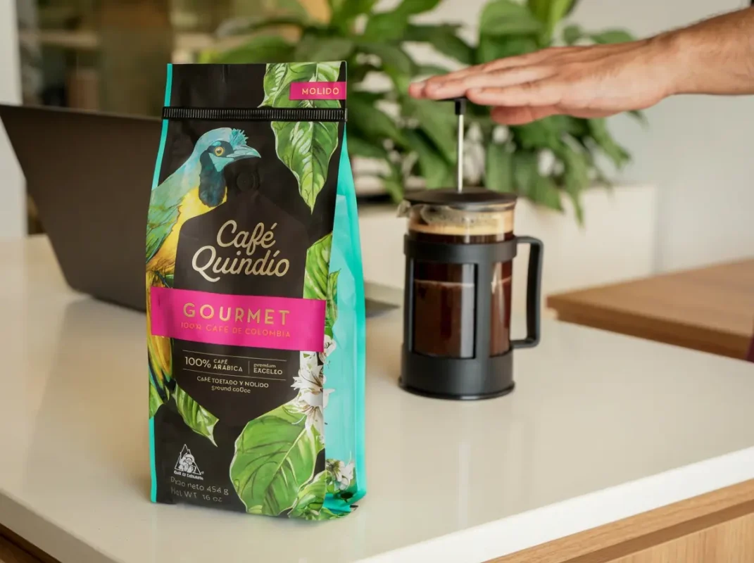 French press kolumbiai kávé - prémium arabica kávé főzési módszer