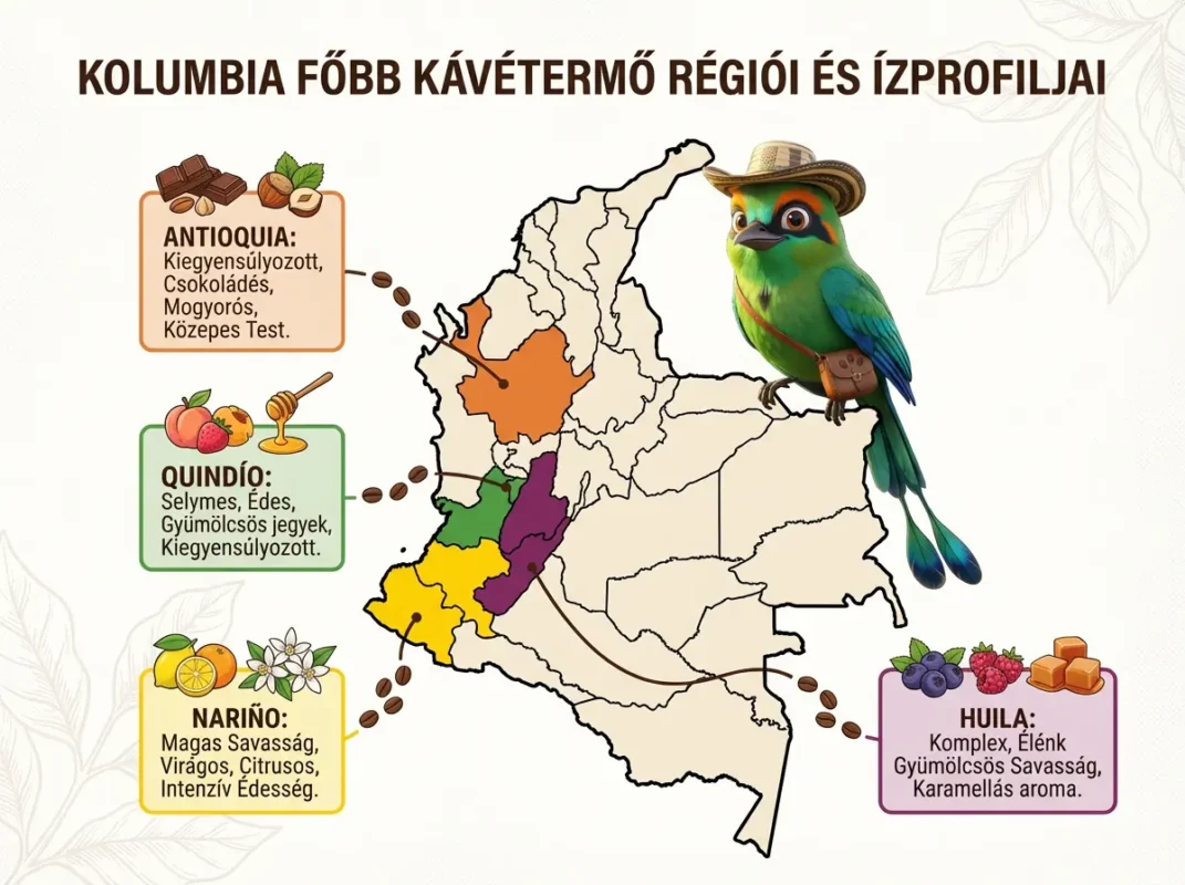 Kolumbia kávé régiói - prémium specialty kávétermelő vidékek