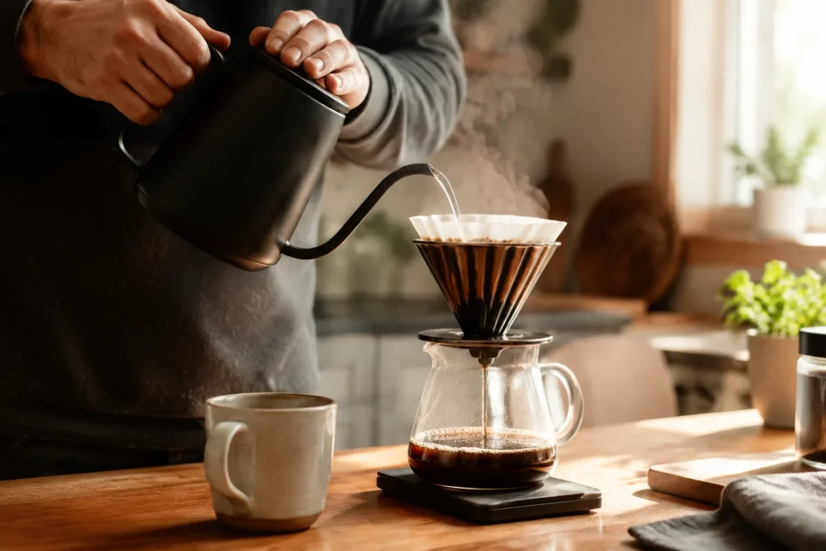 Otthoni barista kézi kávéfőzés pour-over módszerrel