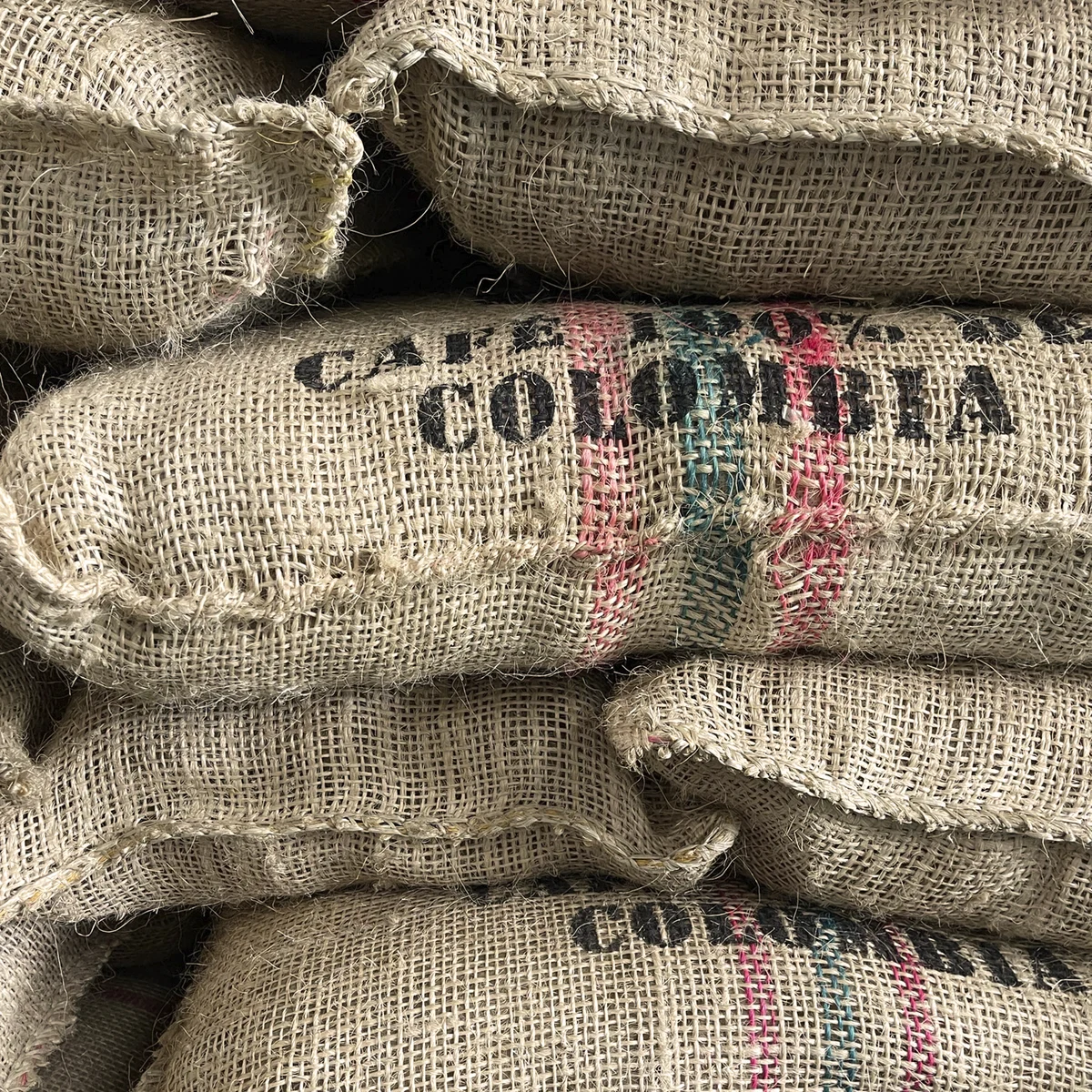 Kolumbiai kávés zsákok – 100% café de Colombia